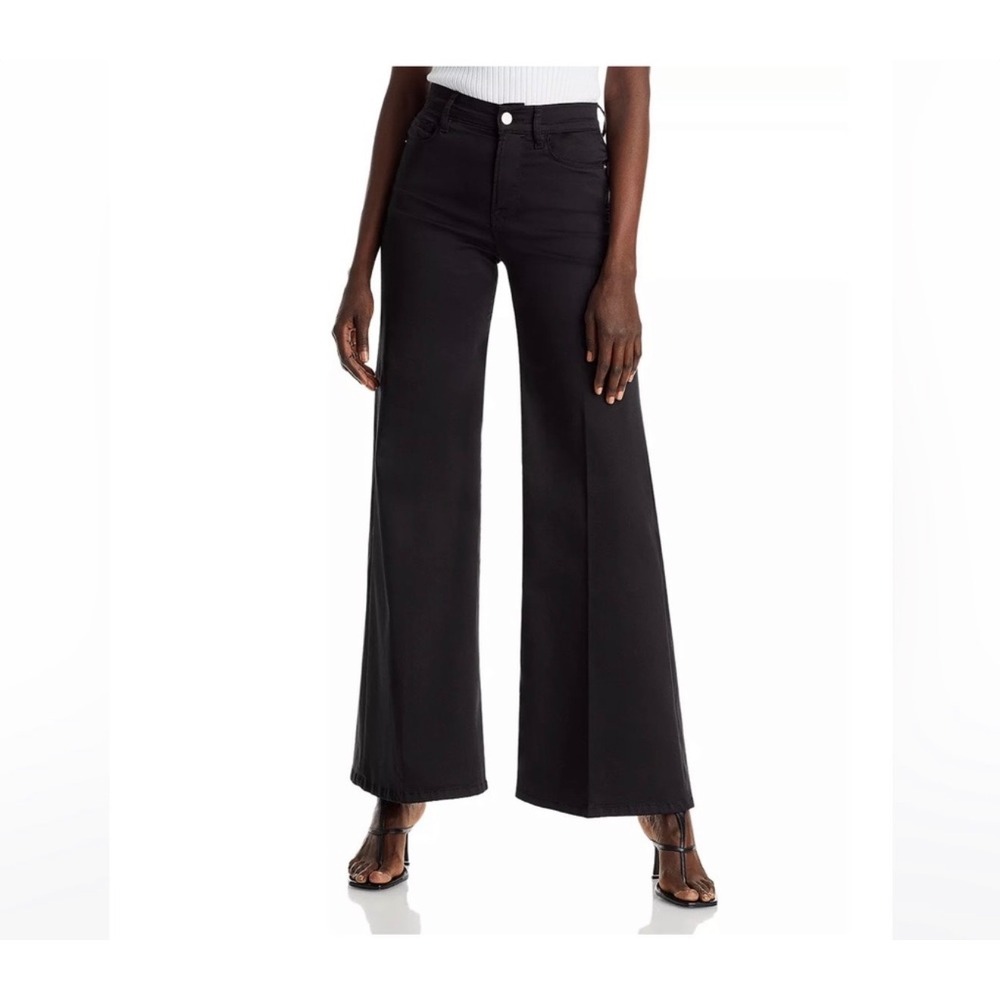 FRAME Le Baggy Palazzo Jeans 34 Film Noir Black High Rise Wide Leg casual boho